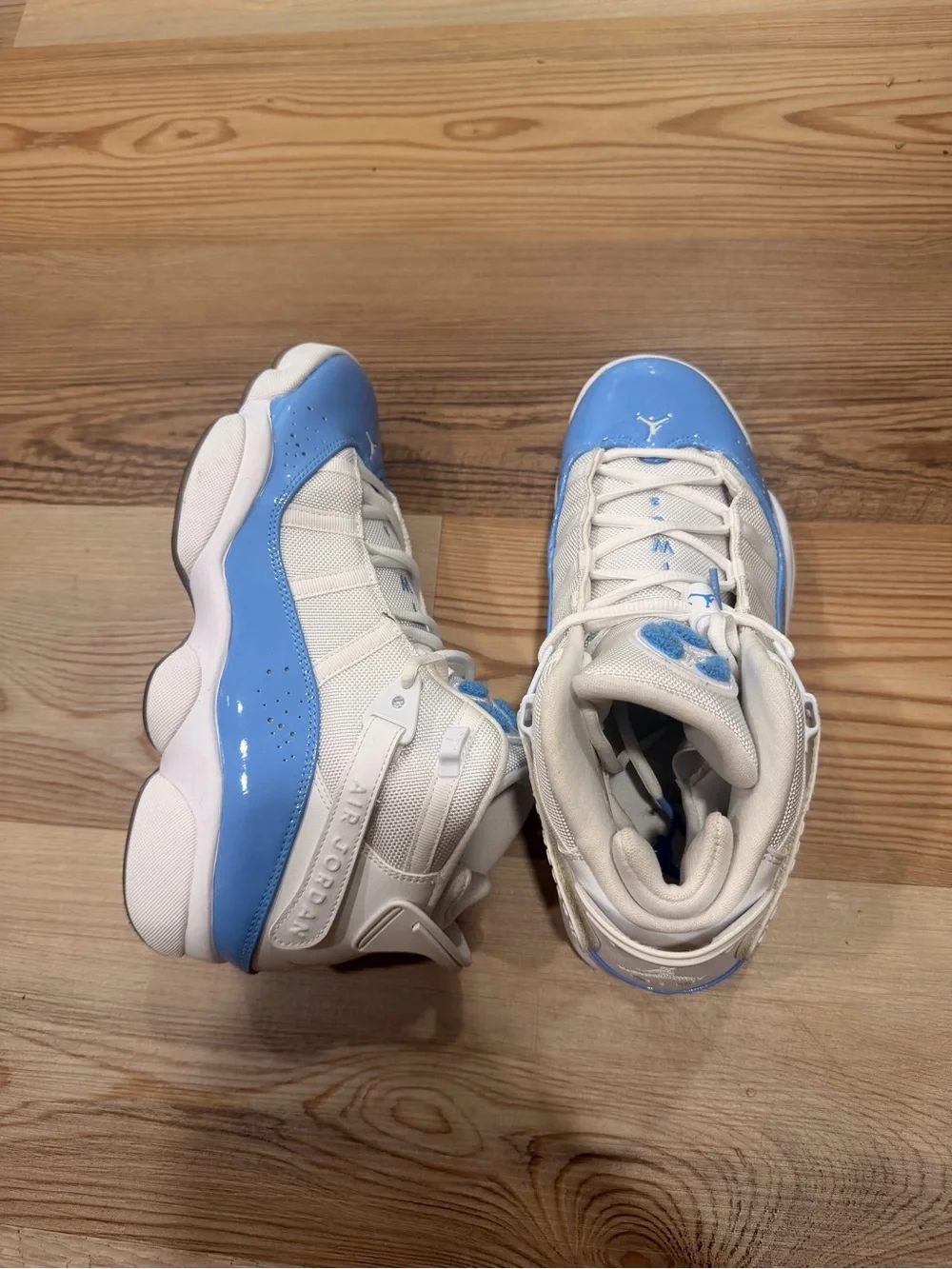 Air Jordan 6 Rings White and Carolina Blue Sneakers